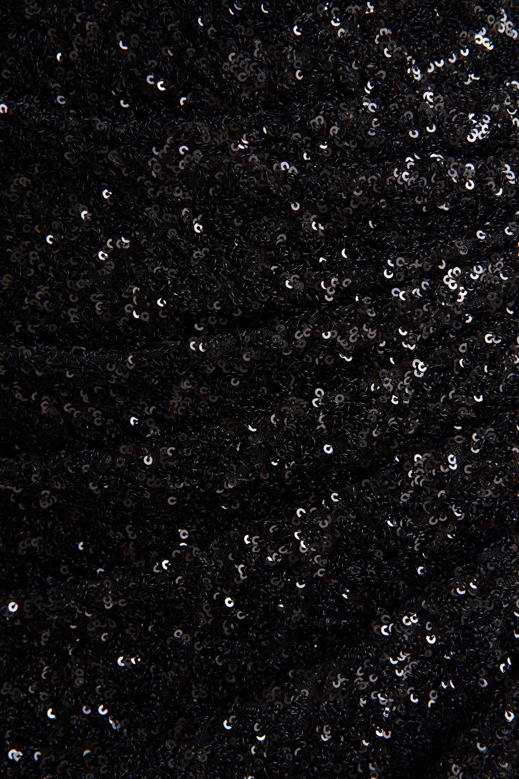 Gio | Black Sequin Plunge-Neck Wrap Maxi Dress With Ruched Detailing And Front Split