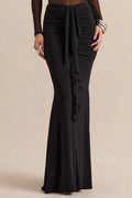 Iskra | Black Extreme Ruffled Maxi Skirt