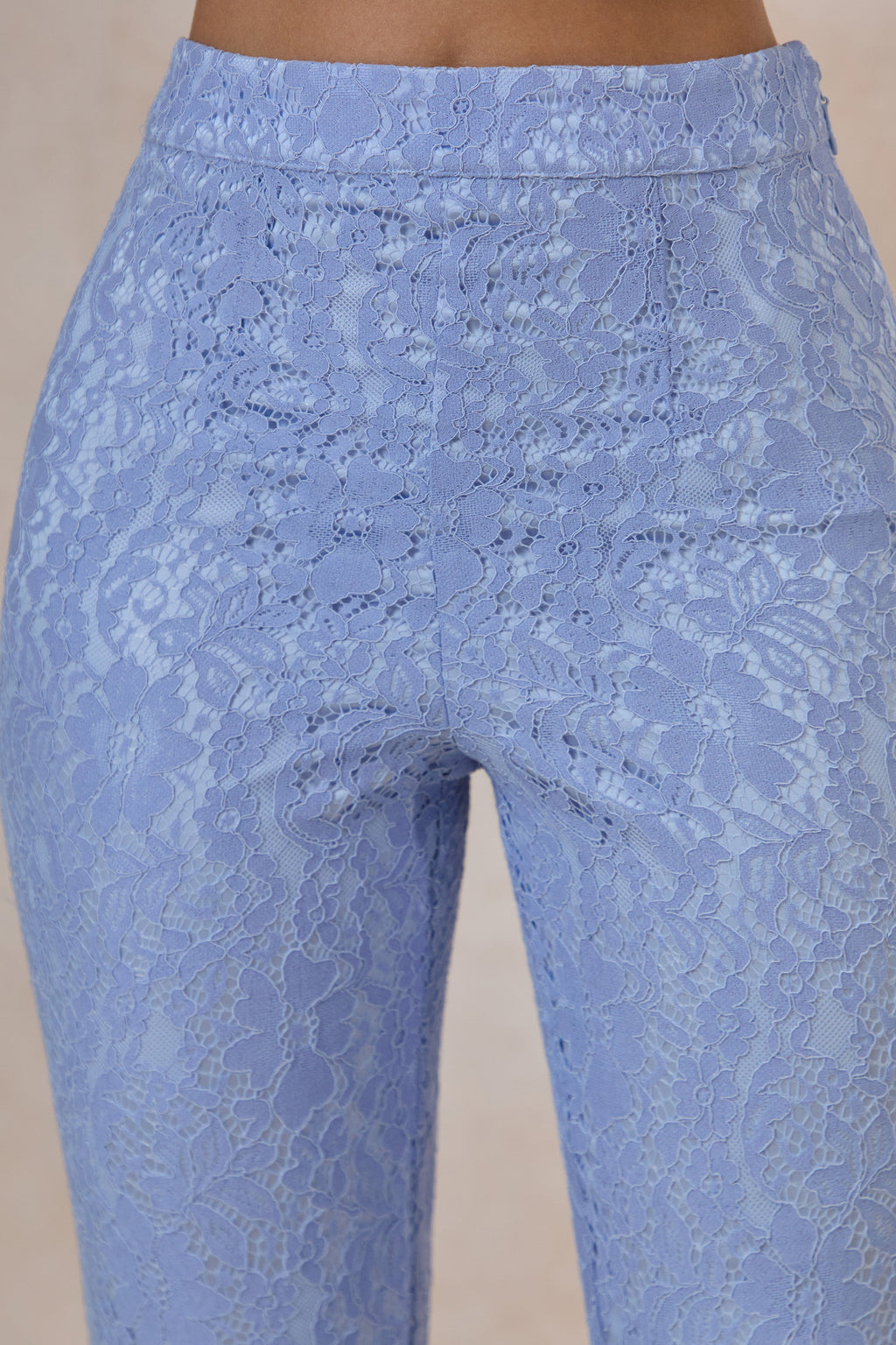 Tessara | Powder Blue Lace Tailored-Trouser