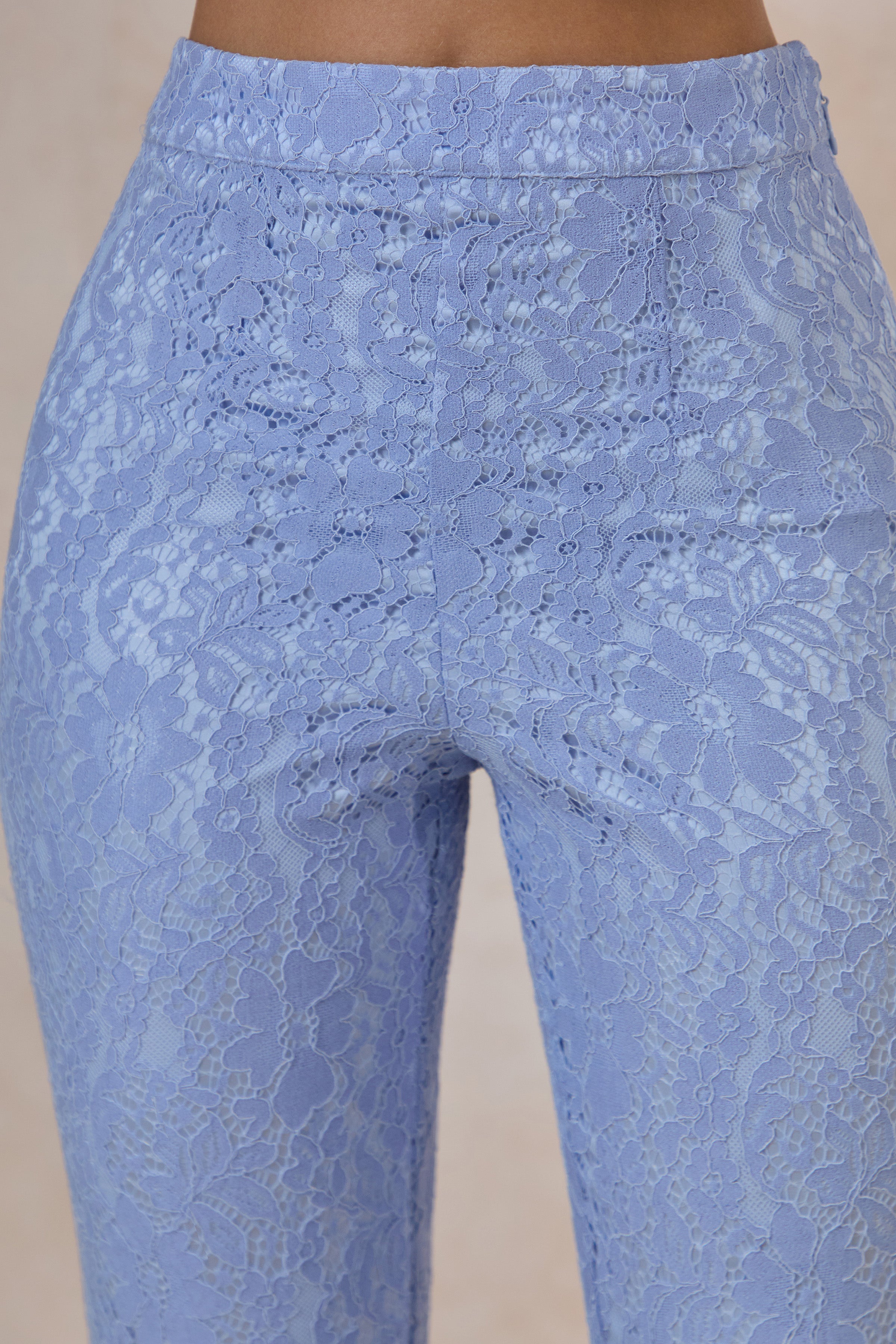 Tessara | Powder Blue Lace Tailored-Trouser