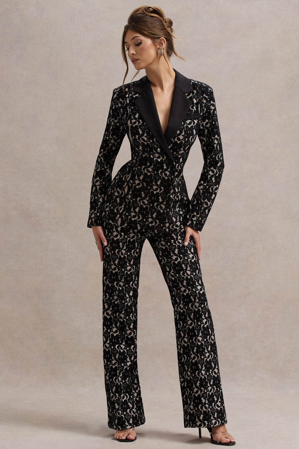 Kennedy | Black Lace Tailored Blazer