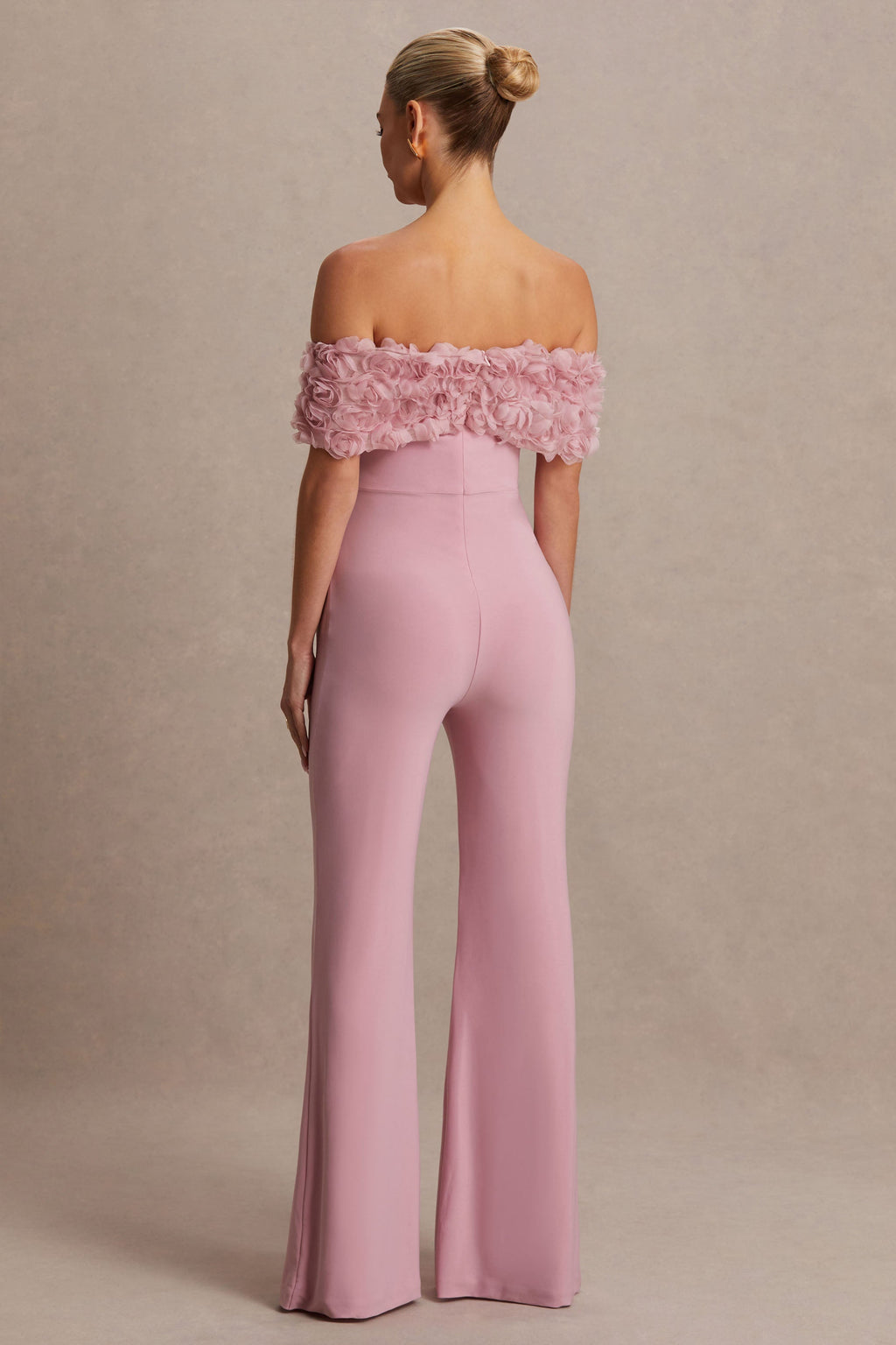 Sallow | Pink Floral Bardot Maternity Jumpsuit